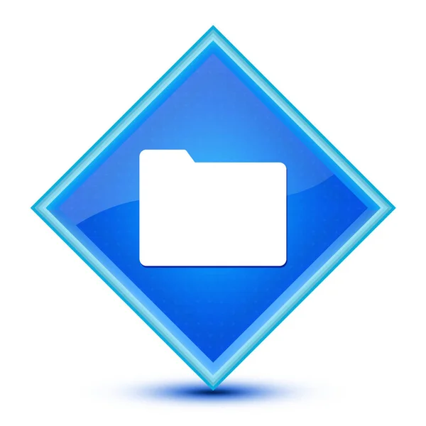 在特殊的蓝色菱形按钮抽象图上分离的文件夹图标 — 图库照片