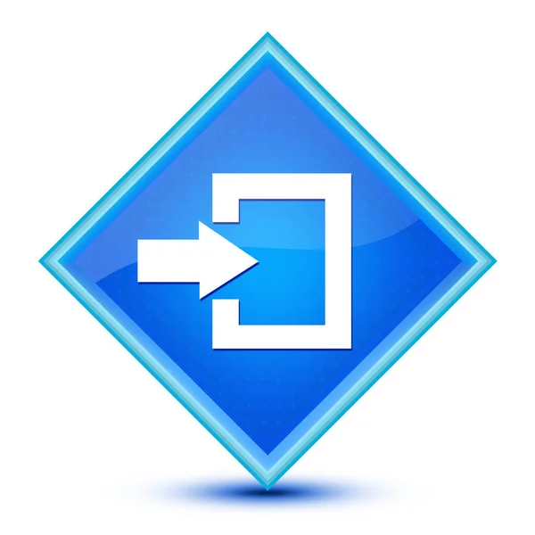 Ícone Login Isolado Botão Especial Azul Diamante Ilustração Abstrata — Fotografia de Stock