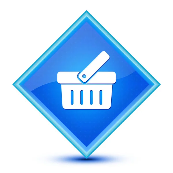 Ikona Nákupního Košíku Izolovaná Speciálním Modrém Kosočtverečním Tlačítku Abstraktní Ilustrace — Stock fotografie