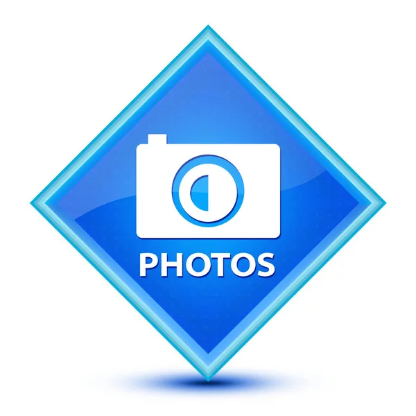 特殊青ボタン抽象画に分離された写真アイコン — ストック写真