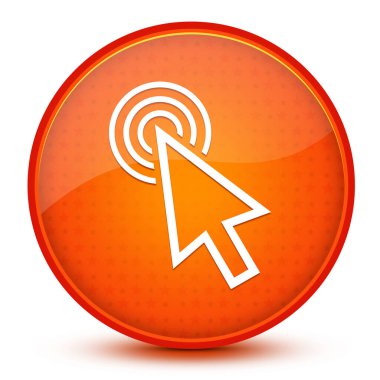 Parlak turuncu soyut arkaplanda imleç tıklama düğmesi