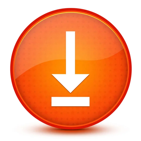 Круглая Кнопка Оранжевом Фоне — стоковое фото