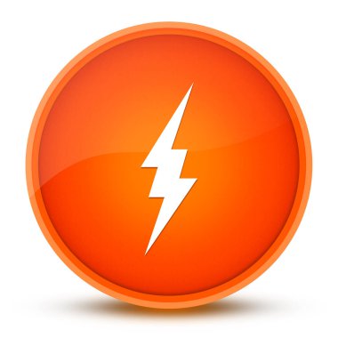 Aydınlatma simgesi parlak turuncu yuvarlak düğmeye izole edilmiş soyut çizim