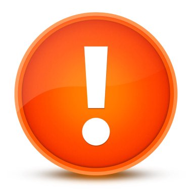 Parlak turuncu yuvarlak düğmeye izole edilmiş ünlem simgesi çizimi