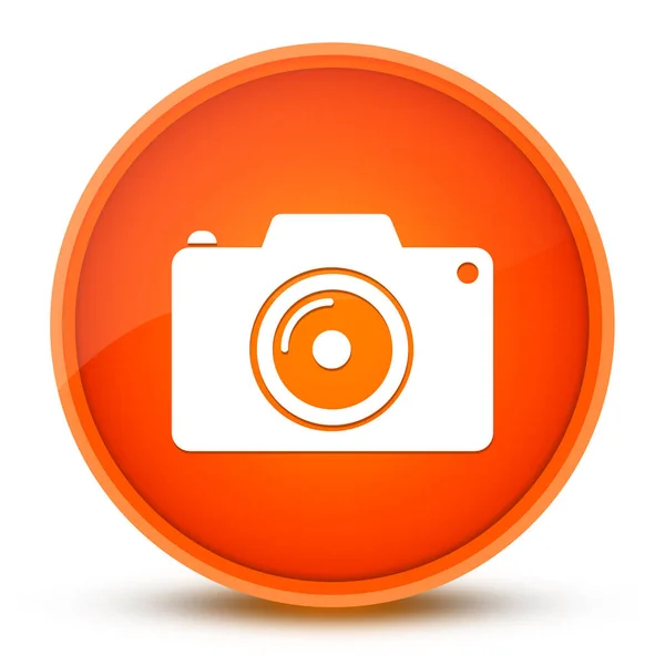 Camera Icoon Geïsoleerd Glanzende Oranje Ronde Knop Abstracte Illustratie — Stockfoto