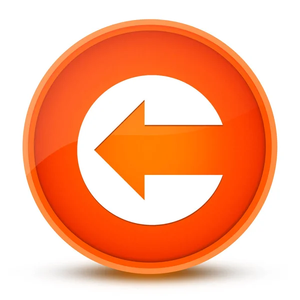 Ikona Šipky Zpět Izolované Lesklé Oranžové Kruhové Tlačítko Abstraktní Ilustrace — Stock fotografie