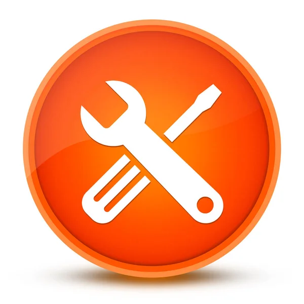 Tools Icon Isolated Glossy Orange Button Abstract Illustration — 스톡 사진