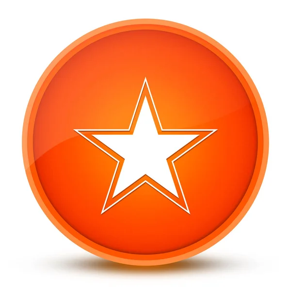 Star Ikone Isoliert Auf Leuchtend Orangefarbenem Runden Knopf Abstrakte Illustration — Stockfoto