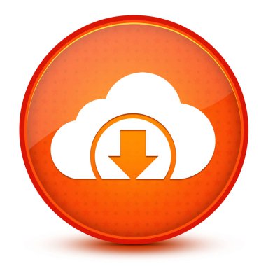 Bulut indirme estetik parlak turuncu yuvarlak düğme soyut illüstrasyon