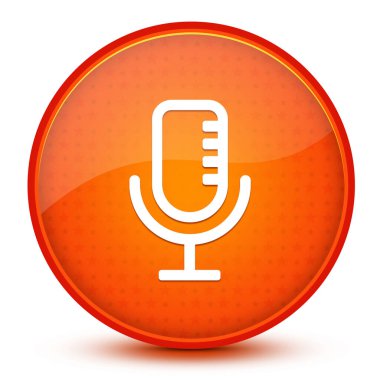 Mikrofon estetik parlak turuncu yuvarlak düğme soyut çizim