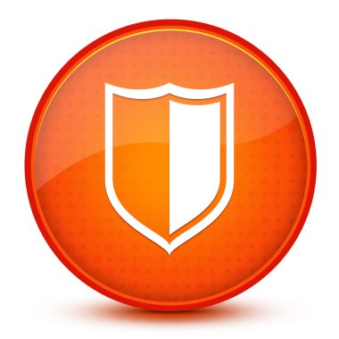 Kalkan estetik parlak turuncu yuvarlak düğme soyut çizim