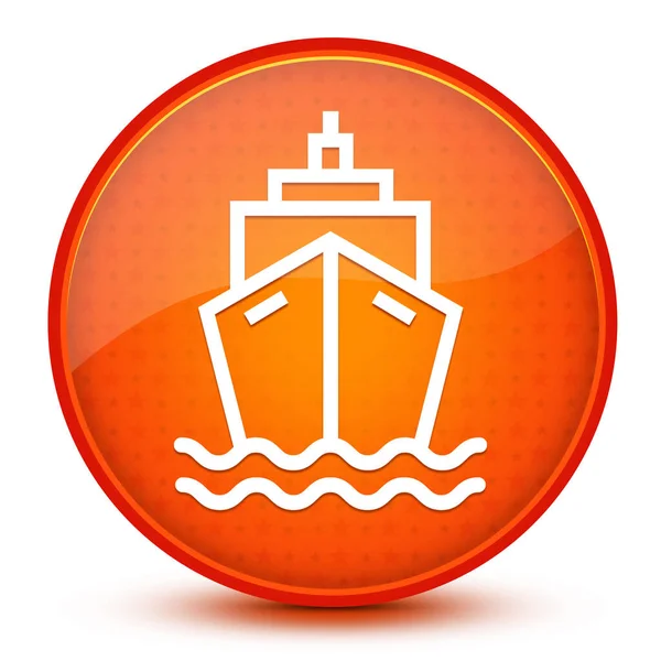 Ship aesthetic glossy orange round button abstract illustration