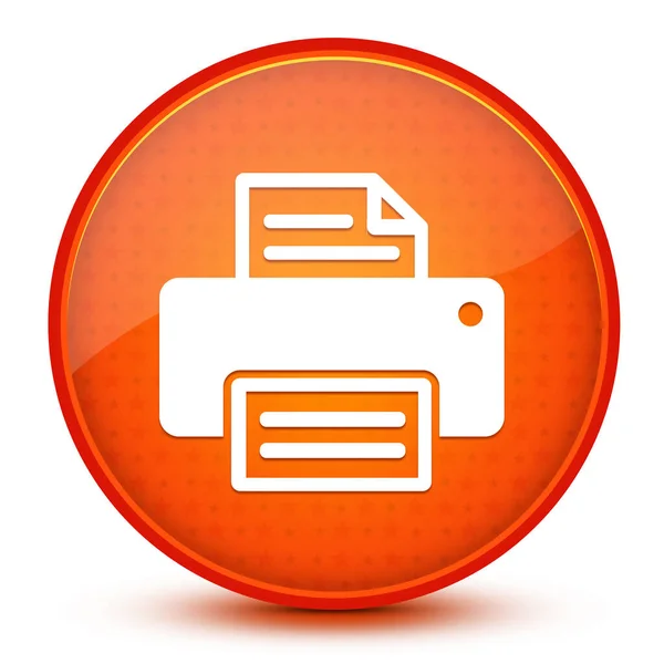 Estetické Lesklé Oranžové Kulaté Tlačítko Tiskárny Abstraktní Ilustrace — Stock fotografie