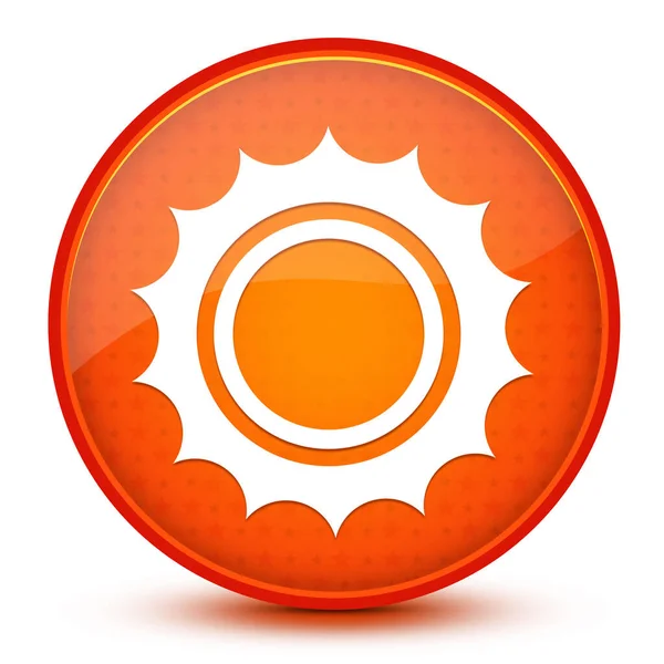 日光浴色彩艳丽的橙色圆形按钮摘要插图 — 图库照片