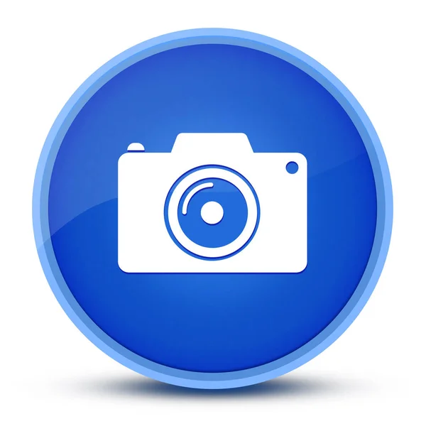 カメラ豪華な光沢のある青丸ボタン抽象的なイラスト — ストック写真