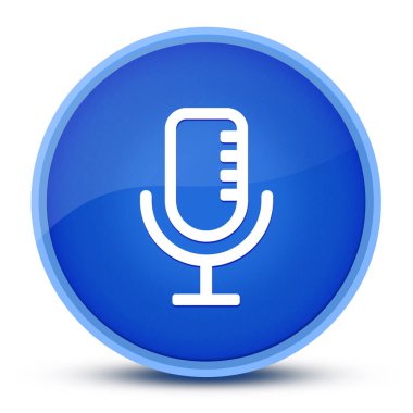 Mikrofon lüks parlak mavi yuvarlak düğme soyut çizim