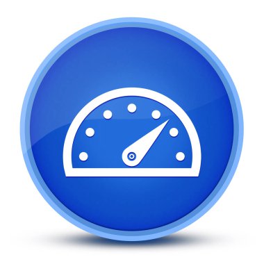 Hız göstergesi göstergesi gösterişli parlak mavi yuvarlak düğme soyut illüstrasyon