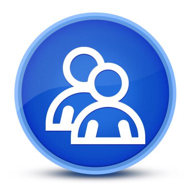 Çevrimiçi destek lüks parlak mavi yuvarlak düğme soyut illüstrasyon