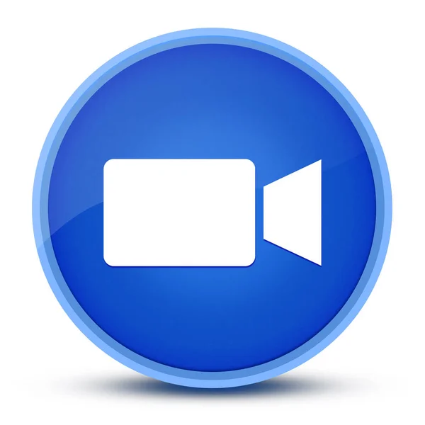 Video Camera Luxurious Glossy Blue Button Abstract Illustration — Stock Photo, Image