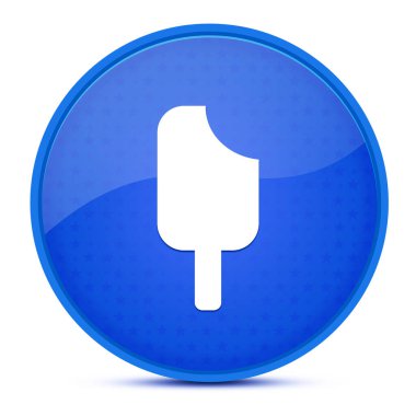 Dondurmayı estetik parlak mavi yuvarlak düğmeye yapıştır soyut resimleme