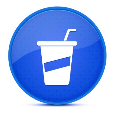 Soda estetik parlak mavi yuvarlak düğme soyut çizim