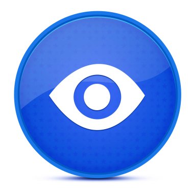 Görünürlük estetik parlak mavi yuvarlak düğme soyut resimleme