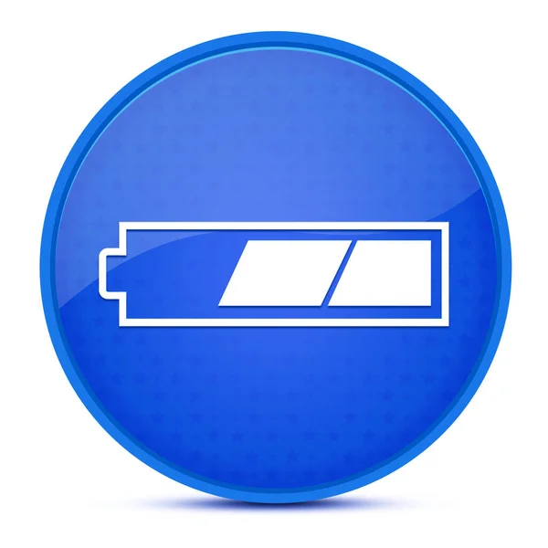 Třetí Nabitá Baterie Estetické Lesklé Modré Kulaté Tlačítko Abstraktní Ilustrace — Stock fotografie