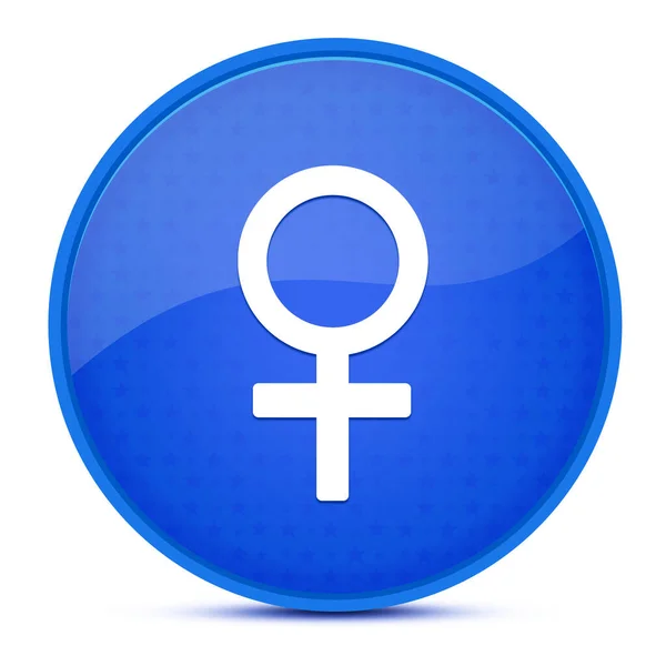 Signe Féminin Esthétique Bleu Brillant Bouton Rond Illustration Abstraite — Photo