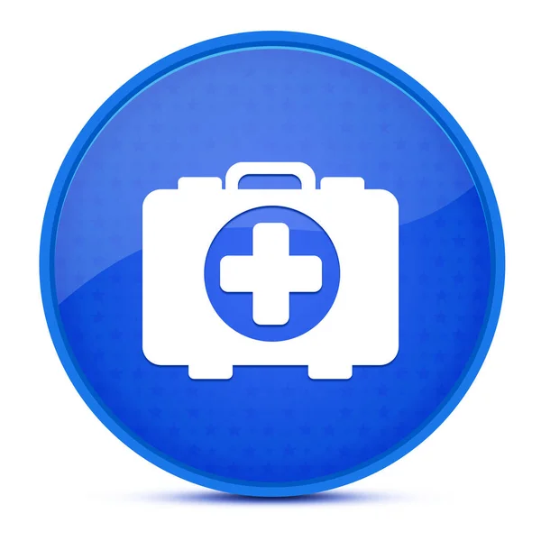 Medycyna Torba Estetyczny Błyszczący Niebieski Okrągły Przycisk Abstrakcyjny Ilustracja — Zdjęcie stockowe