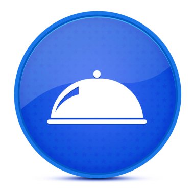 Gıda yemeği estetik parlak mavi yuvarlak düğme soyut çizim