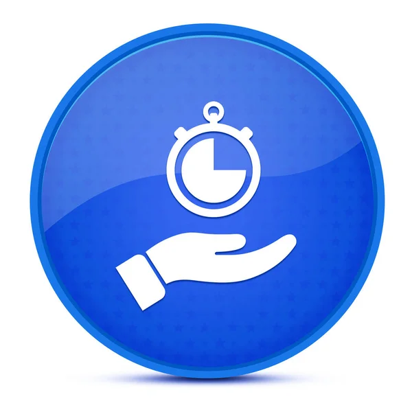 Hand Stopwatch Aesthetic Glossy Blue Button Abstract Illustration — Stock Photo, Image