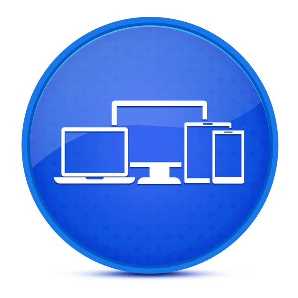 Digital Smart Devices Aesthetic Glossy Blue Button Abstract Illustration — Stock Photo, Image