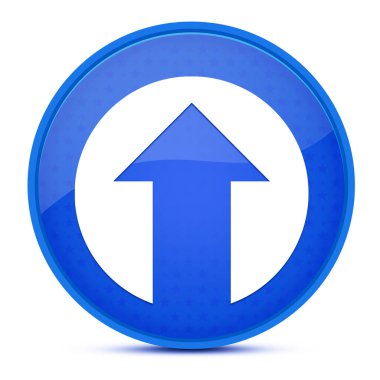 Yukarı ok estetik parlak mavi yuvarlak düğme soyut illüstrasyon