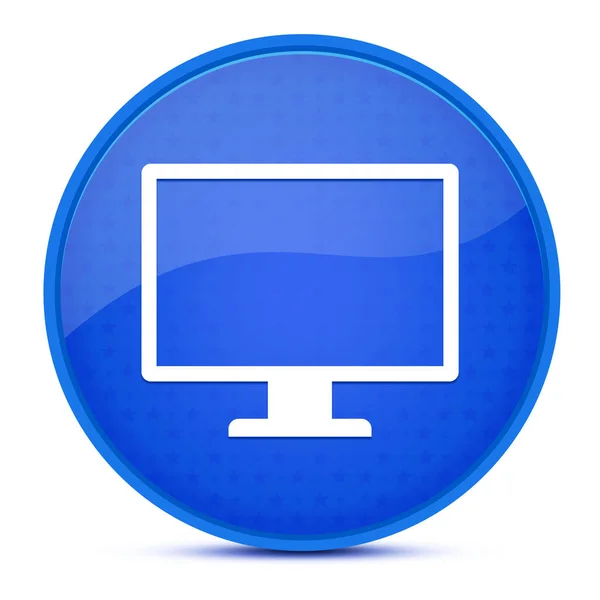 Monitor Aesthetic Glossy Blue Button Abstract Illustration — Stock Photo, Image