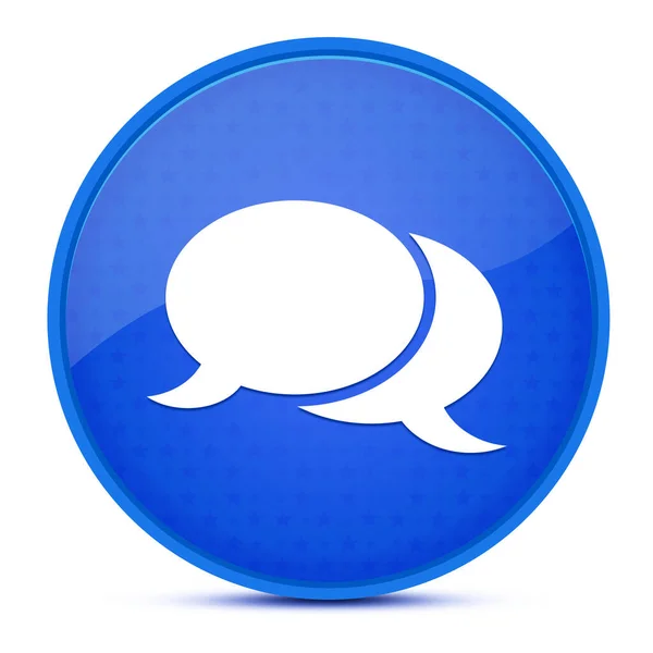 Chat Estetyczne Błyszczący Niebieski Okrągły Przycisk Abstrakcyjny Ilustracja — Zdjęcie stockowe