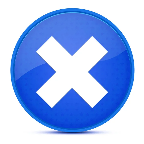 Cross Aesthetic Glossy Blue Button Abstract Illustration — Stock Photo, Image