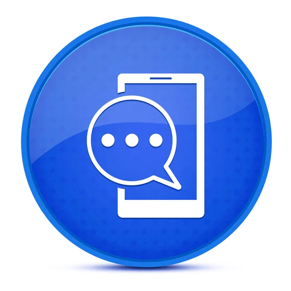 Text Message Phone Aesthetic Glossy Blue Button Abstract Illustration — Stock Photo, Image