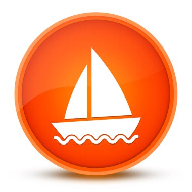 Yelkenli lüks parlak turuncu yuvarlak düğme soyut çizim