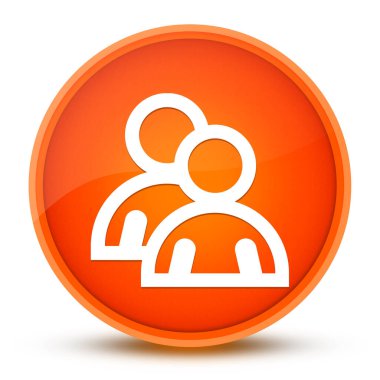 Çevrimiçi destek lüks turuncu yuvarlak düğme soyut resimleme