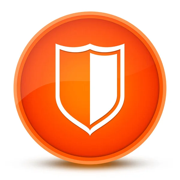 Shield Luxurious Glossy Orange Button Abstract Illustration — Stock Photo, Image
