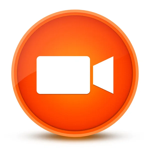 Video Camera Luxe Glanzend Oranje Ronde Knop Abstracte Illustratie Stockfoto