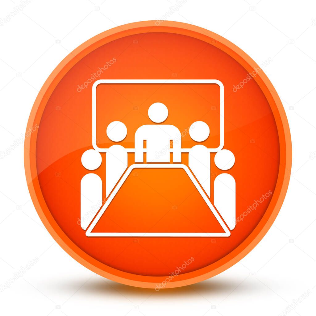 Meeting room luxurious glossy orange round button abstract illustration