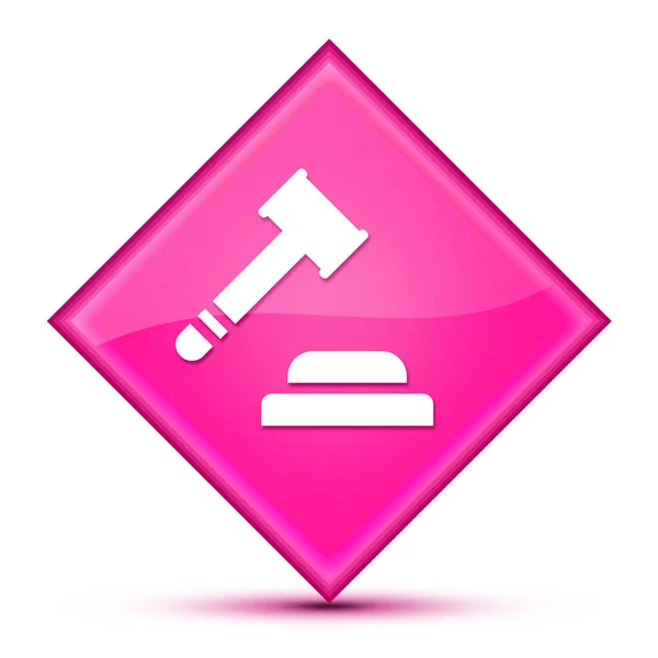 Auction Icon Isolated Luxurious Wavy Pink Diamond Button Abstract Illustration — Stock Photo, Image