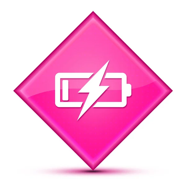 Battery Charging Icon Isolated Luxurious Wavy Pink Diamond Button Abstract — Stock Photo, Image