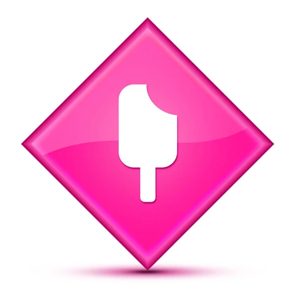 Stick Ikona Lody Izolowane Luksusowe Faliste Różowy Diament Przycisk Abstrakcyjny — Zdjęcie stockowe