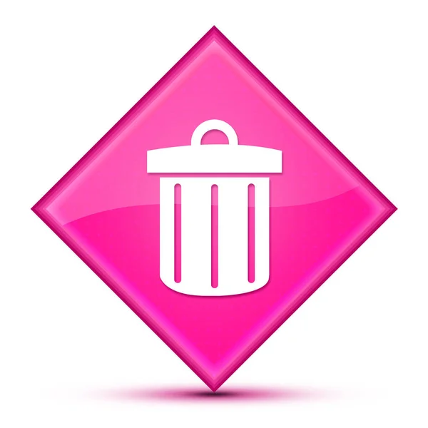 Recycle Bin Icon Isolated Luxurious Wavy Pink Diamond Button Abstract — Stock Photo, Image
