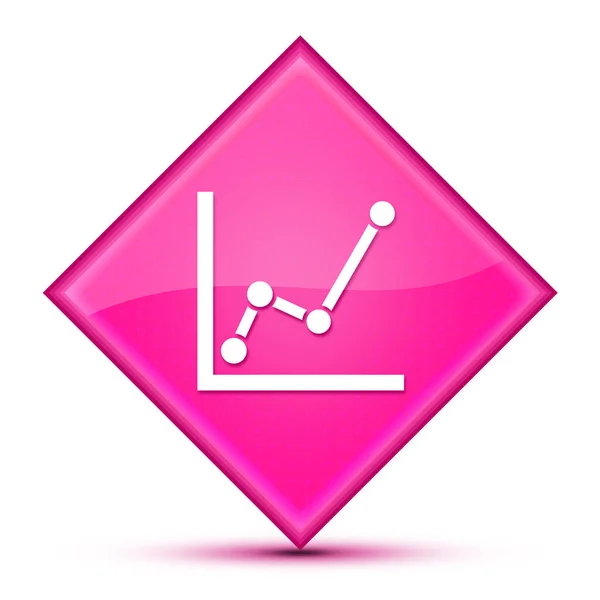 Wykres Ikona Izolowane Luksusowe Faliste Różowy Diament Przycisk Abstrakcyjny Ilustracja — Zdjęcie stockowe