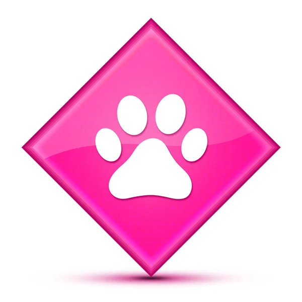 Pies Lub Kot Łapa Druk Ikona Izolowane Luksusowe Falisty Różowy — Zdjęcie stockowe