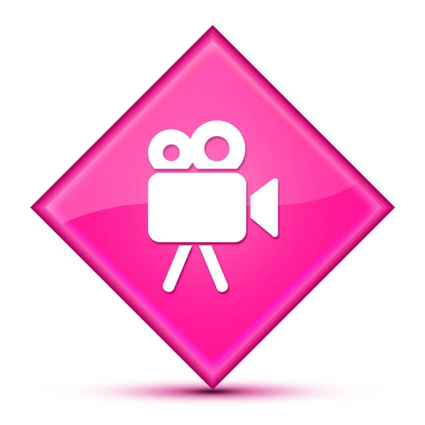 비디오 카메라 아이콘 분홍색 다이아몬드 추상화 일러스트에 — 스톡 사진