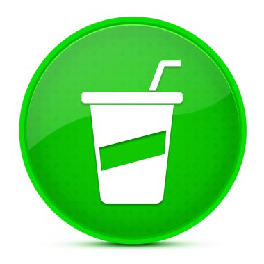 Soda estetik parlak yeşil yuvarlak düğme soyut çizim